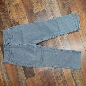 C Est. 1946 Denim Blue and White Striped Cropped Jeans, Size 6